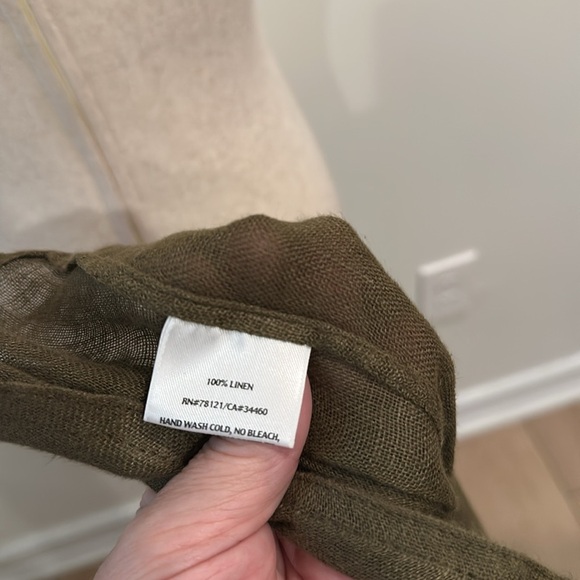 EILEEN FISHER LINEN LONG SLEEVE TUNIC SMALL OLIVE GREEN  KEY HILE
FRONT - Picture 8 of 8